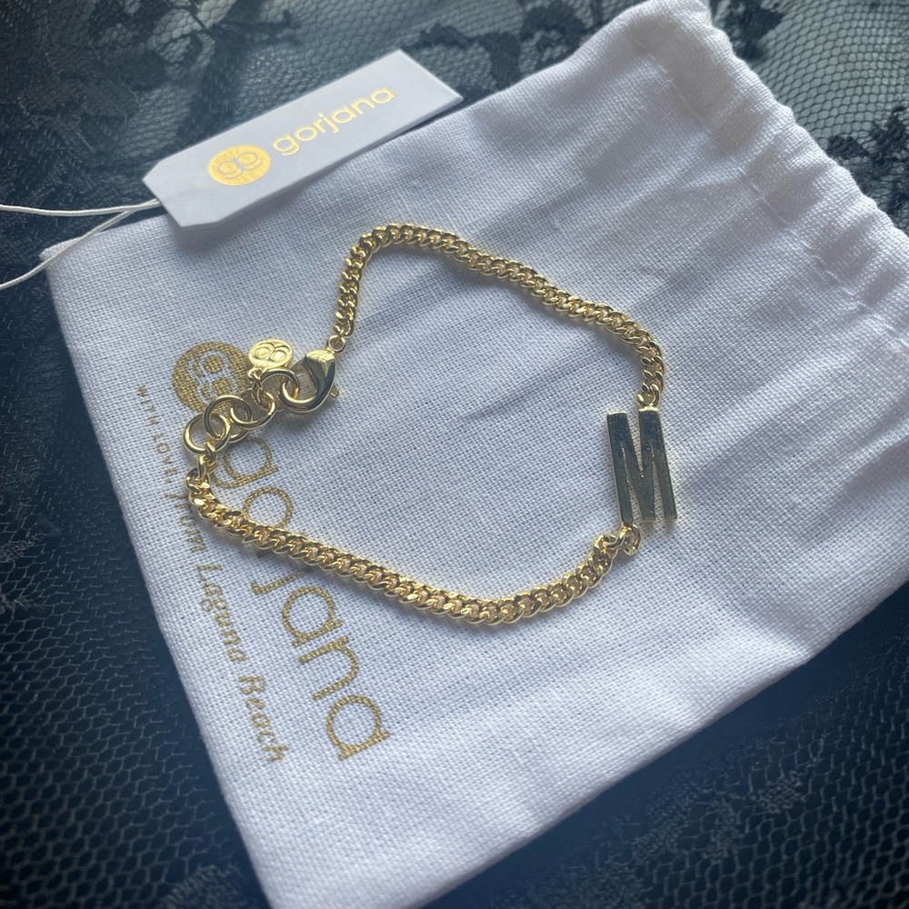 Gorjana Alphabet M letter bracelet